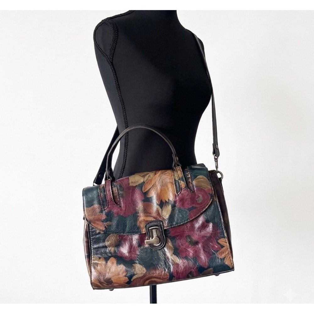 Patricia Nash Leather STINTINO Vintage Leather Flap Crossbody Bag Peruvian Paint